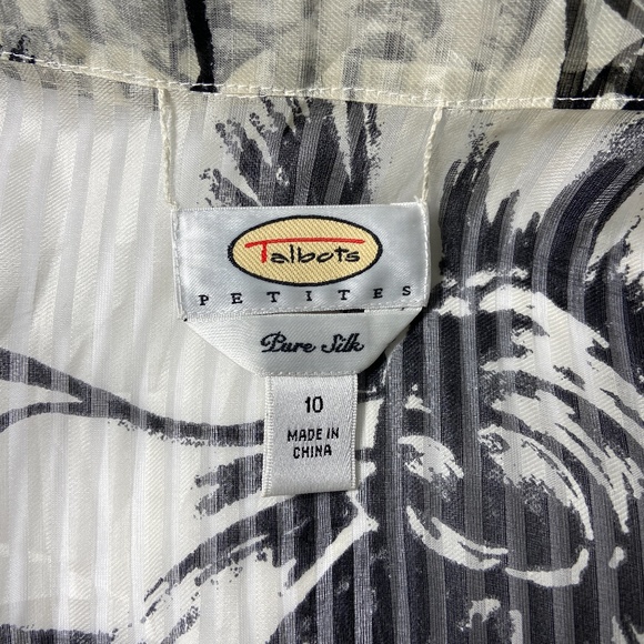 Talbots Petites 100% Silk Top Blouse Belted Size M - Picture 8 of 14